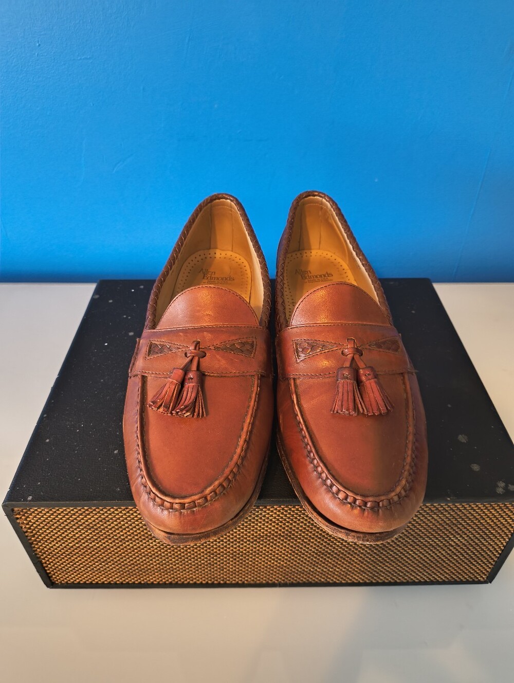 🕰️ Vtg. Allen Edmonds Men's Maxfield Tassel Loafer size 14D - Picture 3 of 11